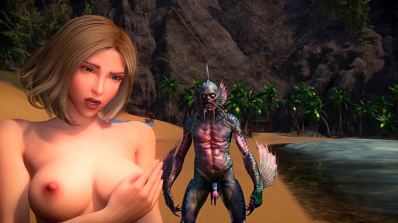 It Came From The Sea – Deep Ones Attack Hot Blonde In 3D Monster Porn Threesome