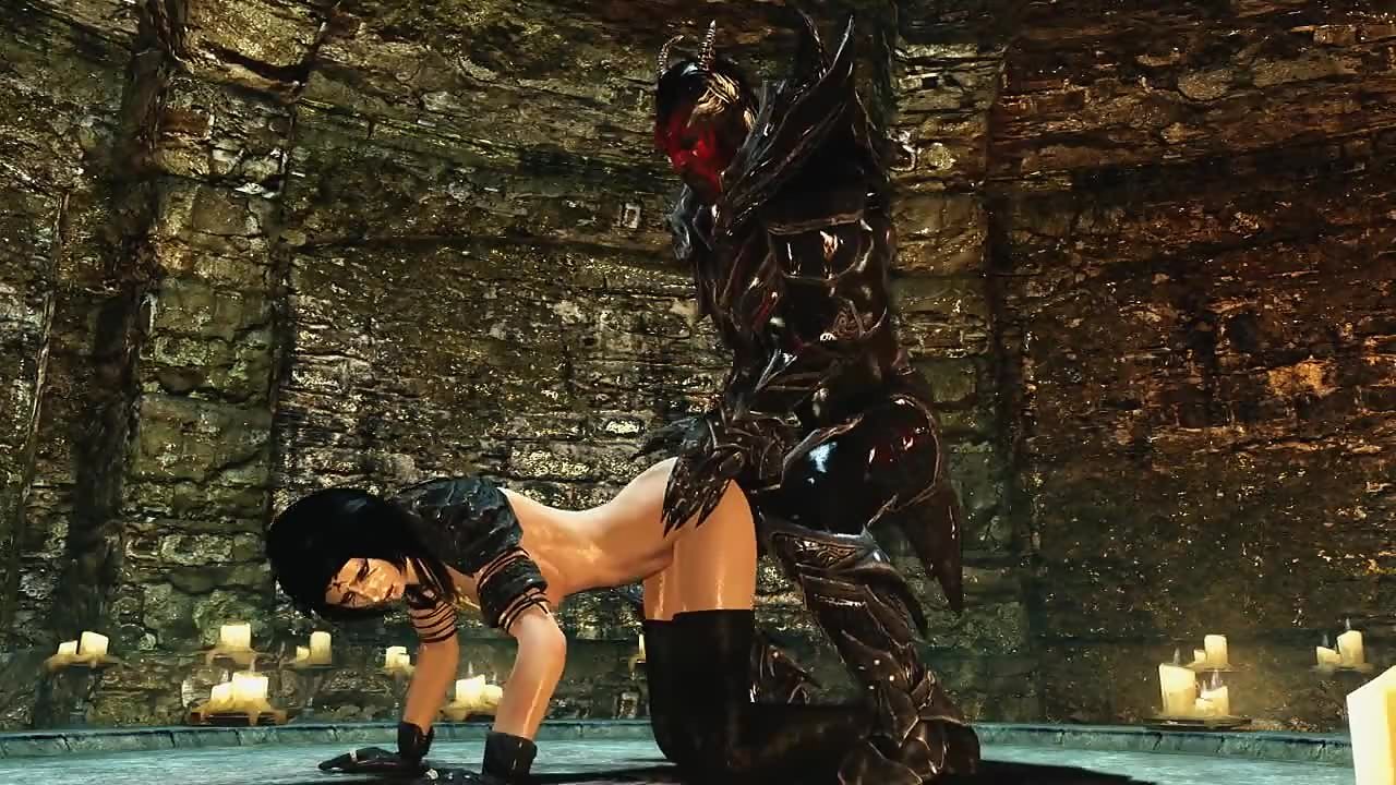 Muscular Demon Fucks The Ass Of A Skyrim Witch Babe With His Black Cock