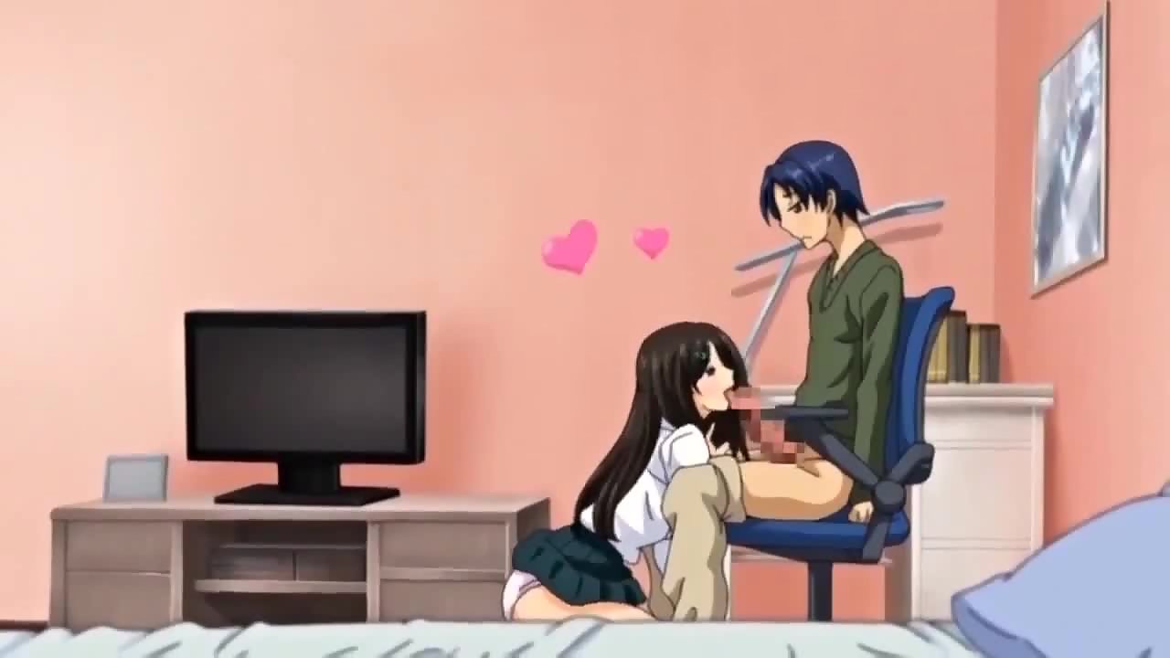 Older Sister Gives Her Brother A Hentai Deepthroat Blowjob While Parents Away