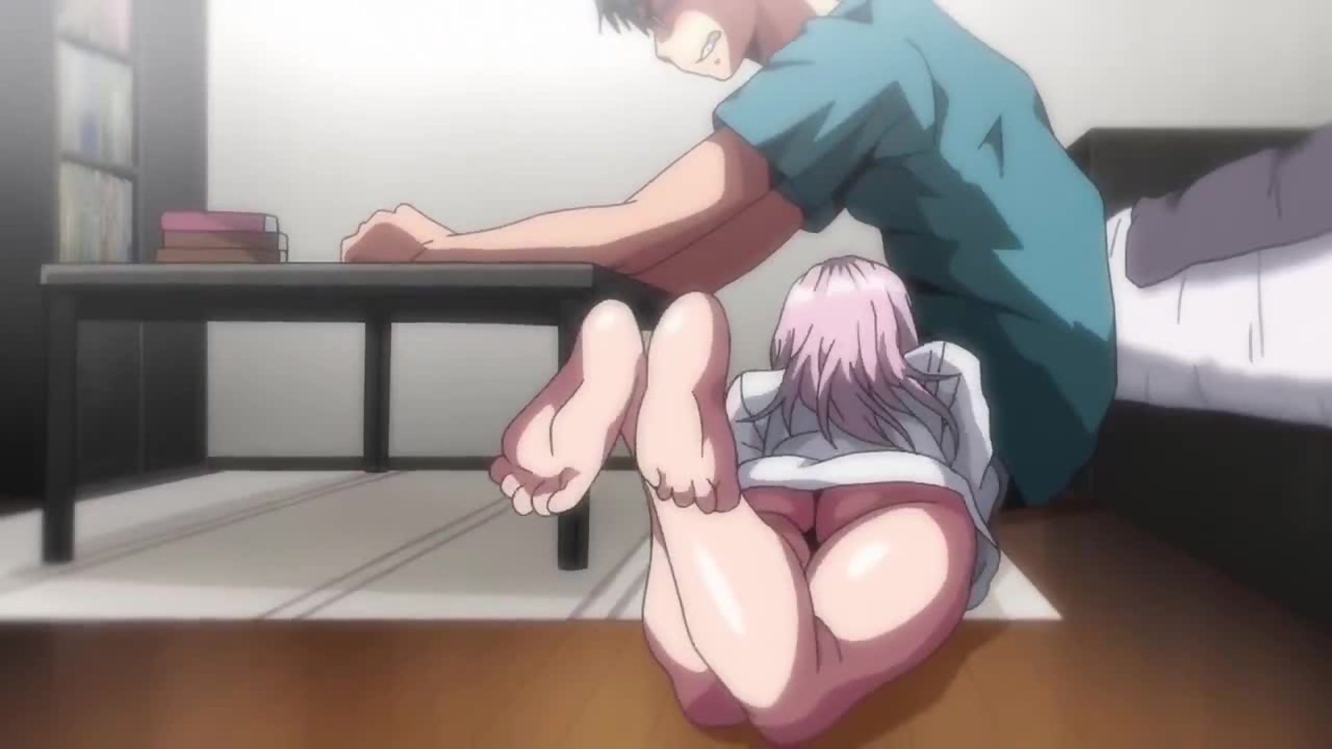 First Love Time 4 - Schoolgirl Gives Hentai Blowjob Under Desk In Library